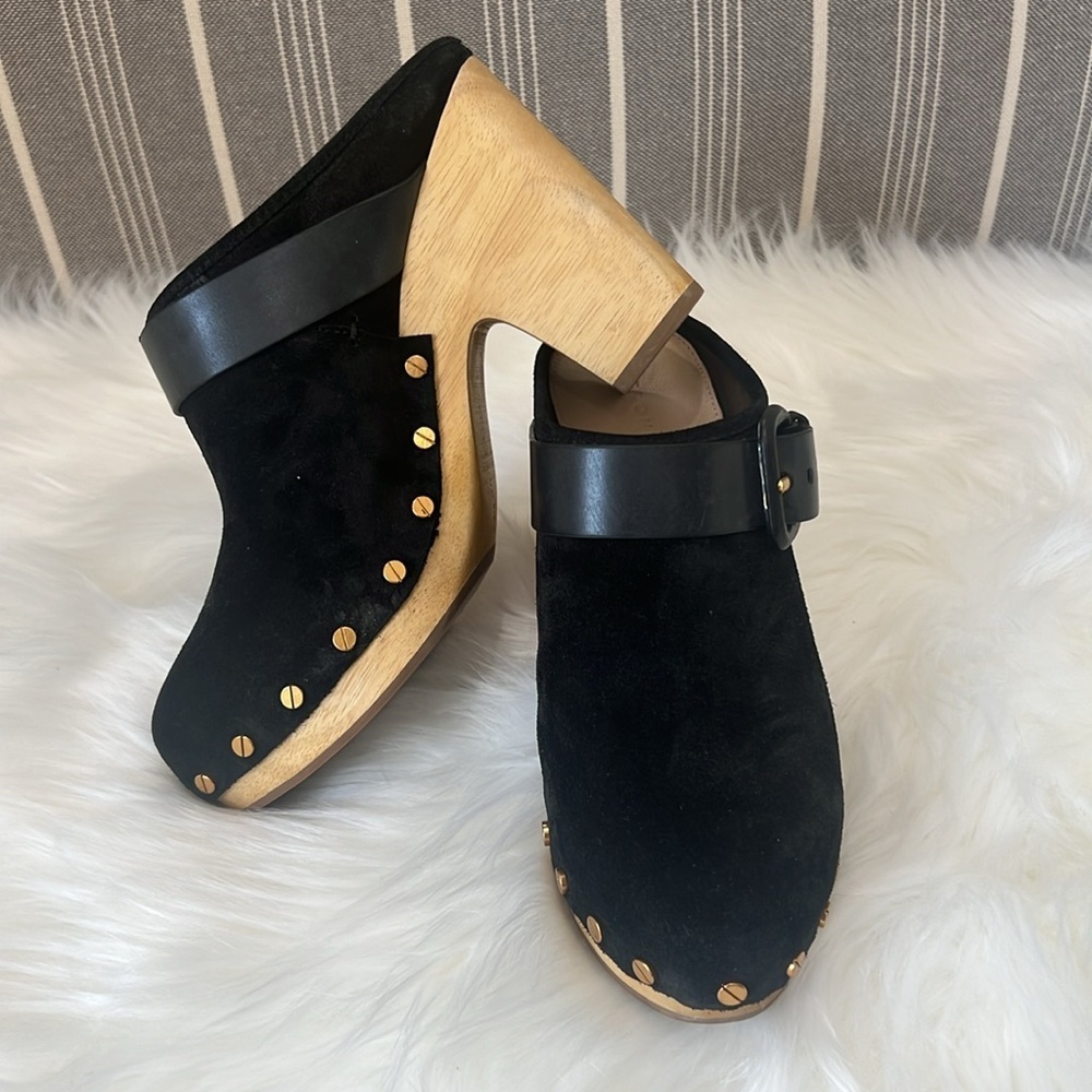 Veronica Beard Black and Tan Clogs - Picture 7 of 13